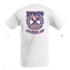DIXXON White Tee with Red and Blue Graphic men’s Large new